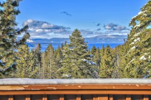 view from deck of home over lake tahoe